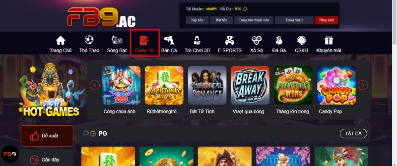 Game nổ hũ FB9 được rất nhiều anh em bet thủ yêu thích